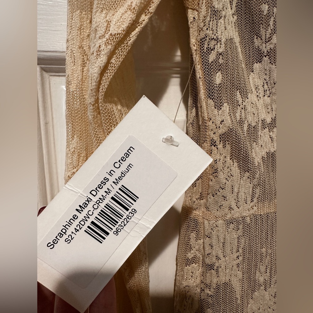Seraphine Cream Lace Long Sleeve Maxi Dress - Picture 3 of 5